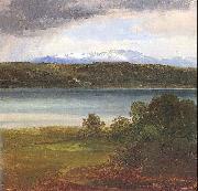 Christian Ernst Bernhard Morgenstern View across Lake Starnberg to the Benedikte oil